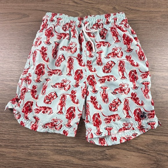 Brooks Brothers Other - Brooks Brothers Boys Blue Lobster Print Swim Trunks Shorts Size 12 Preppy Summer